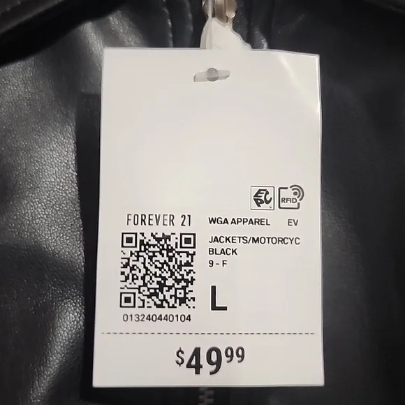 Forever 21 Faux Leather Jacket NWT Sz L - Picture 3 of 5